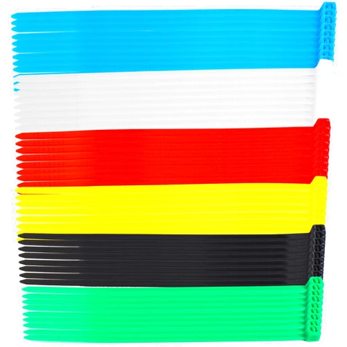 MVSSP 600-Pack of 4-Inch Colored Zip Ties - Multi-Color Plastic Wire Ties for Deco Mesh Wreaths (100 Ties Each: Yellow, Blue, Red, White,Black, Green)