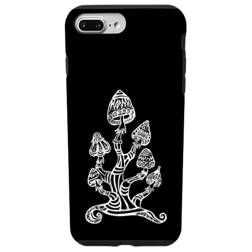 Magic Mushrooms by Anne Mathiasz iPhone 7 Plus/8 Plus Magic mushrooms, mushrooms, gods plants, trance, psychedelic Case