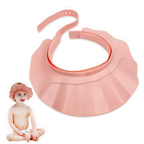 ewinever Baby Shower Cap Adjustable Hair Washing Shampoo Shield for Kids Safe Bath Visor Hat for Washing Hair - Protects Eyes, Ears & Face - Fits Toddler to Adult (Pink)