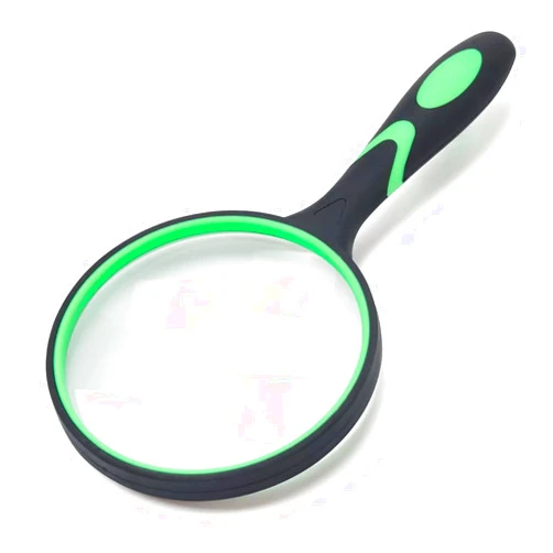 GYANDULY Large Magnifying Glass 10X Handheld Reading Magnifier for Seniors & Kids - 100MM 4INCHES Real Glass Magnifying Lens for Book Newspaper Reading, Insect and Hobby Observation, Classroom Science (Green)