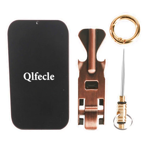 Qlfecle Titanium Toothpick Metal Toothpick, Bottle Opener Stainless Steel Multi-tool Can Opener Bar Tool Jar Opener Corkscrew For Restaurant Travel Home and outdoors (Bronze)
