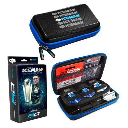 RED DRAGON Gerwyn Price Iceman Darts Case, Black, Blue, Modern