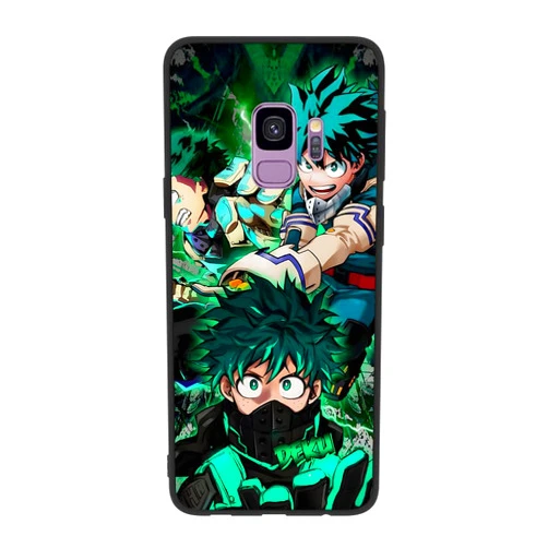 NIKKHO Phone Case for Samsung Galaxy S9 Jaoan Class A Hero Deku Midoriya Izuku Color(07) Soft Black TPU Matte Rubber Shockproof Ultra-Thin Full-Body Protective Case Cover