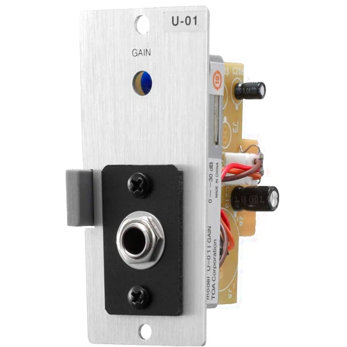 TOA Electronics TOA U-01P Unbalanced Line Input Module with Phone Jack Connector and Gain Control For use with 900 Series Components and other TOA's Equipment, 20Hz - 20kHz ±1.0dB Frequency Response