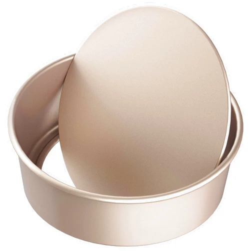 CHEFMADE Bakeware Round Cake Pan, 6-Inch with Removable Loose Bottom Nonstick & Quick Release Coating Chiffon Bakeware for Oven and Instant Pot Baking (Champagne Gold)