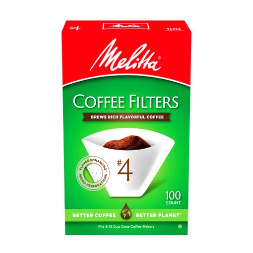 Melitta #4 Cone Coffee Filters, White, 100 Count (Pack of 6) 600 Total Filters Count - Packaging May Vary