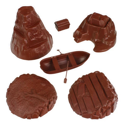 Tim Mee Toy TimMee Battle Terrain Plastic Army Men Playset Accessories - Volcano Island Boat