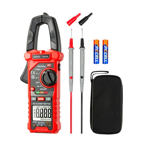 AstroAI Digital Clamp Meter Multimeter 2000 Counts Amp Voltage Tester Auto-ranging with AC/DC Voltage, AC Current, Resistance, Capacitance, Continuity, Live Wire Test, NCV, Black
