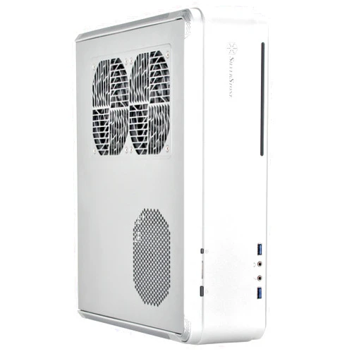 Silverstone Technology Fortress Z Aluminum Unibody Mini-ITX/DTX Small Form Factor SFX Computer Case with PCI-E Riser and Custom Low Profile Fans FTZ01S Silver