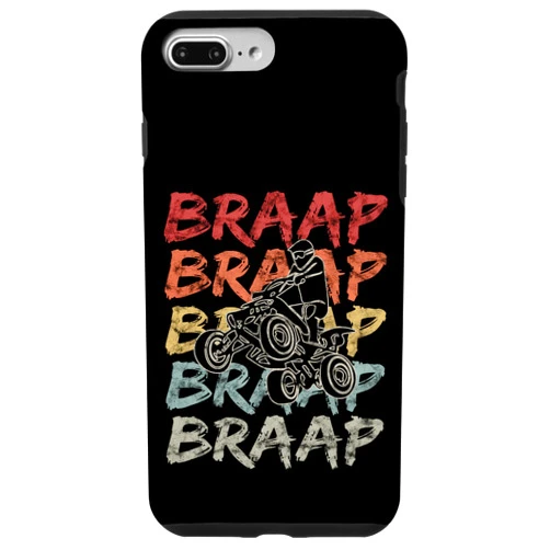 Retro Quad Biking Gift Idea For Men Women Kids iPhone 7 Plus/8 Plus Vintage Braap Quad Biker Gift I ATV Four Wheeler Quad Bike Case