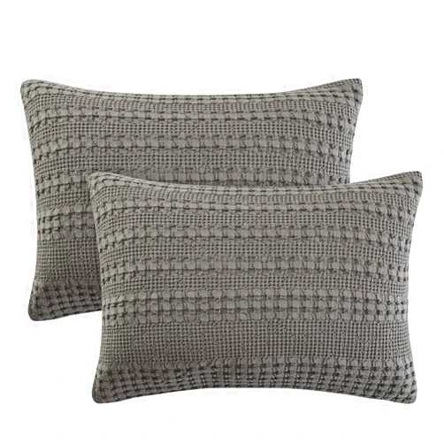 PHF 100% Cotton Waffle Pillow Shams Standard Size, 2 Pack 20
