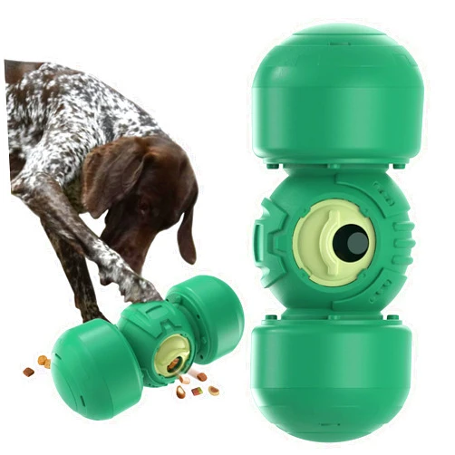 KADTC Roll Dog Treat Dispenser Toy, XL Size, Wobble Giggle, Adjustable Slow Feeder Puzzle for Medium & Large Dogs Enrichment Toy