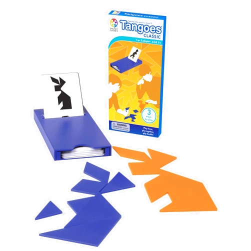 Tangoes Classic Tangram Travel Game with Portable Case Featuring 100 Challenges for Ages 7 - Adult