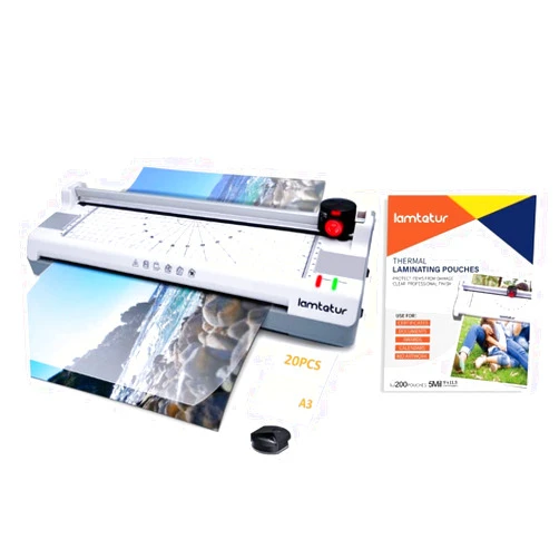 Lamtetur 13 Inch Laminator Machine with 220Pcs 5Mil Lettle Size Laminating Pouches use for Office/Home,Built-in Paper Trimmer,Couner Rounder.