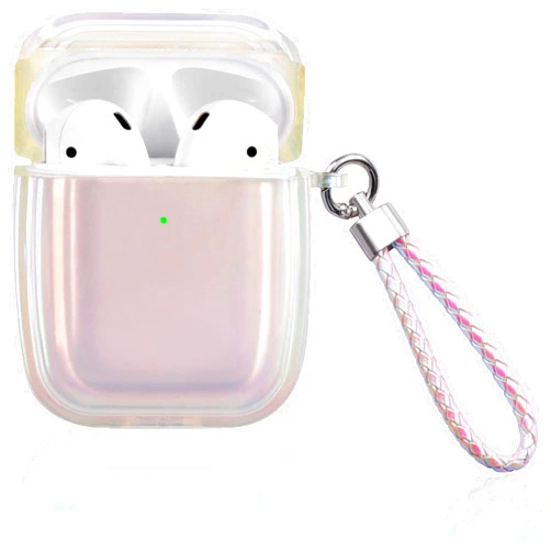 FUNLINK Compatible AirPods Case Cover, Clear Glitter Case for Women Girls Cute Soft TPU Protective Cover with Keychain Fashion Durable Apple AirPods Shockproof Protective Case for AirPod 2 & 1