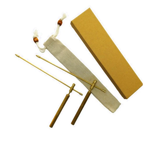 Sonjade Dowsing Rods Brass Spirit Hunter Brass 2 pcs in Bag, Water Divining, Energy Healing, Paranormal, Gold, Yes No Questions.
