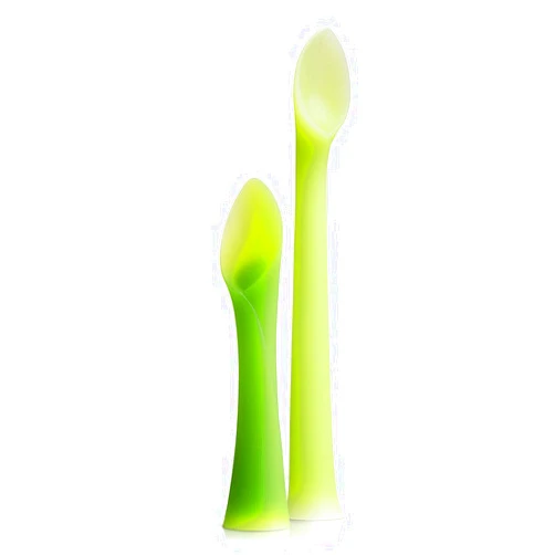 Olababy 100% Silicone Feeding and Training Spoon Set for Baby Led Weaning Set of 2