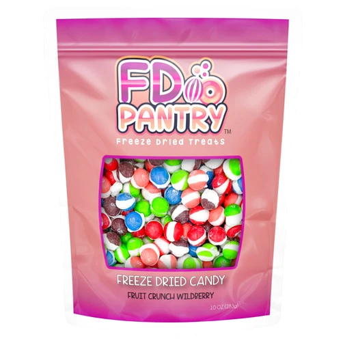 FD Pantry Fruit Crunch Wildberry - Freeze Dried Candy, 10 oz - Assorted Wild Berry Flavors, Large Pouch - Ideal Gift Snack Treat