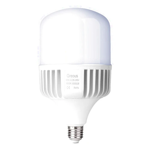 Greous Super Bright 400W-500W Light Bulb Equivalent, 65W LED Bulb 120 Volt Cool White 6500K E26, 6500 Lumens，High Watt Commercial Retrofit LED Bulbs for Yard Garage Factory Warehouse Workshop