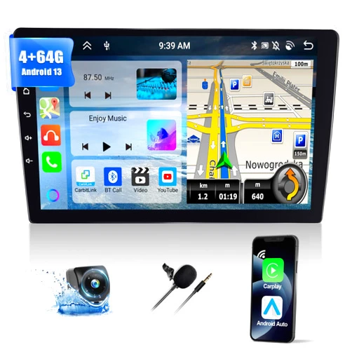Liehuzhekeji [8 Core 4G+64G] Android 13 Car Stereo with Wireless Apple Carplay Android Auto,9