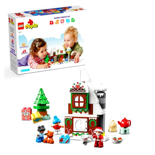 LEGO DUPLO Santa's Gingerbread House 10976 Building Toy Set; Christmas Playset; Gift for Preschoolers, Boys and Girls Ages 2+ (50 Pieces)