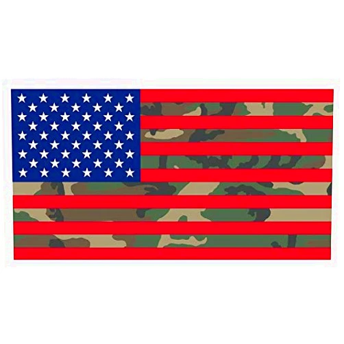 K-Custom Camo Red American Flag Sticker Custom Vinyl United States Marines Army Navy Airforce Camoflauge