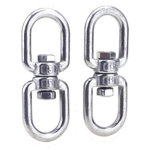 SUPDMZJ (2PCS M5 Stainless Steel Swivel Ring Double End Swivel Eye Hook Stainless Steel Eye-to-Eye Swivel Shackle Ring Connector, Suspended Swivel.