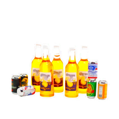 Hiawbon 1:12 Scale 11 Pcs Miniature Beer Bottles and Beer Cans Mini House Drink Accessories for Fairy Garden Pub Bar Decoration Dollhouse Beer Glass Model