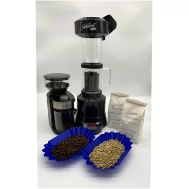 Generic Fresh Roast Coffee Roaster Bundle SR800, Glass Extension Tube, Burr Grinder, (2 Lbs) Sample Pack of Green Beans, (2- pack)Sample trays