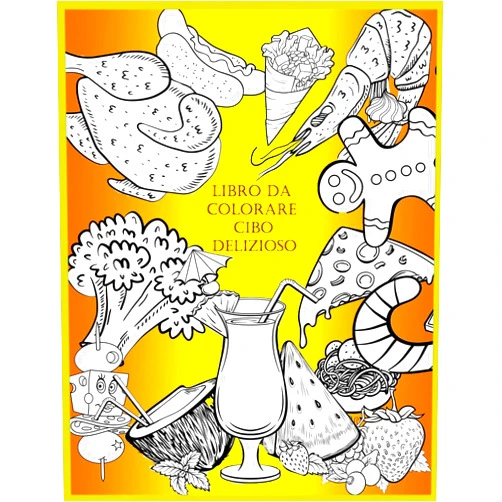 Italian Edition by Andrea Ferrara (Author) Libro Da Colorare Cibo Delizioso: Para niños, niñas, niños de 4 a 8 años. Relajarse. Frutas Verduras . Pizza. Pastel. Comida kawaii (Italian Edition)