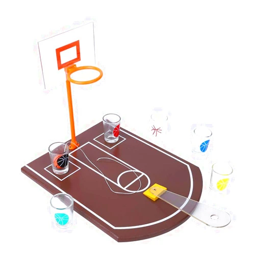 Walfront Mini Table Basketball Drinking Game Acrylic Board Innovative Friends Family Sport Game for Bar Party Drinking Games Shot Glass Basketball Entertainment Fun Sports Novelty Indoor/Outdoor Travel