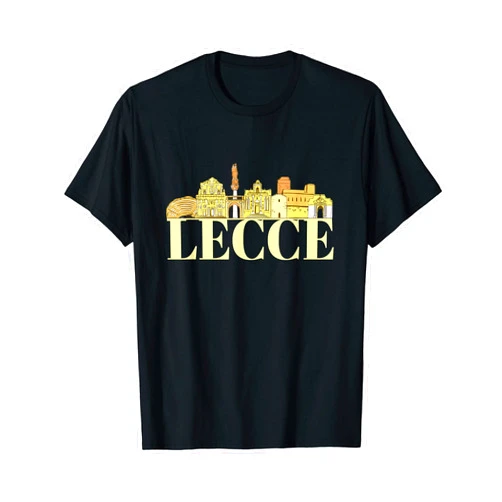Italy Europe City Skylines Silhouette Outline Lecce Italy Europe City Skyline Silhouette Outline Sketch T-Shirt