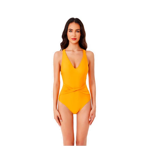 BCA by Rebecca Virtue Tori Twist - Women's One Piece Swimsuit with Plunge Neckline and Twist-Front, Bathing Suits for Women