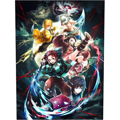 DVBQQWE Diamond Painting Kits for Adults DIY Anime Demon Slayer Diamond Art 5D Paint with Diamonds Full Drill Gem Art Cross Stitch Arts Embroidery, Home Wall Decoration 12