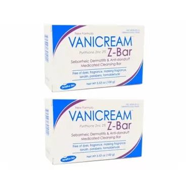 VANICREAM Z-Bar Medicated Cleansing Bar, 3.36 Oz (Pack of 2)