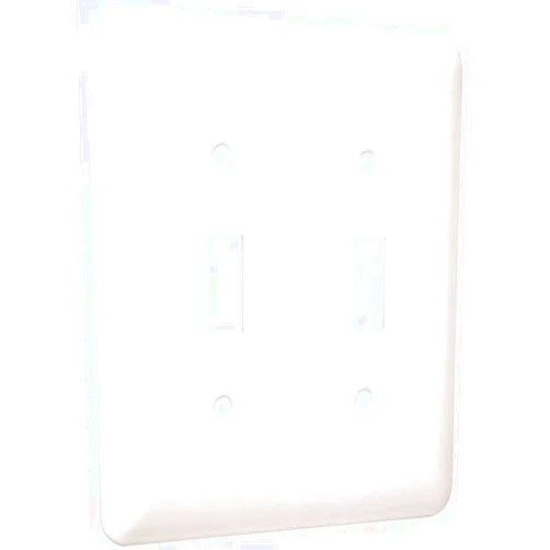 TayMac WRW-TT Maxi/Princess Metallic Wallplate with Two Toggle, Two Gang, White Smooth