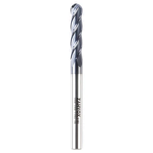 Zahyox 4 Flutes TiAlN Coated Ball Nose End Mill, Solid Carbide Upcut Spiral CNC Router Bit, 1/4