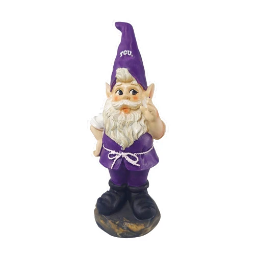 Hanna's Handiworks Texas Christian University Gnome Statue - Indoor/Outdoor Resin Figurine Decor for Desk, Garden, Porch - Ideal Gift for Graduation/Birthday/Alumni - Rep Your Team with Fan Merch