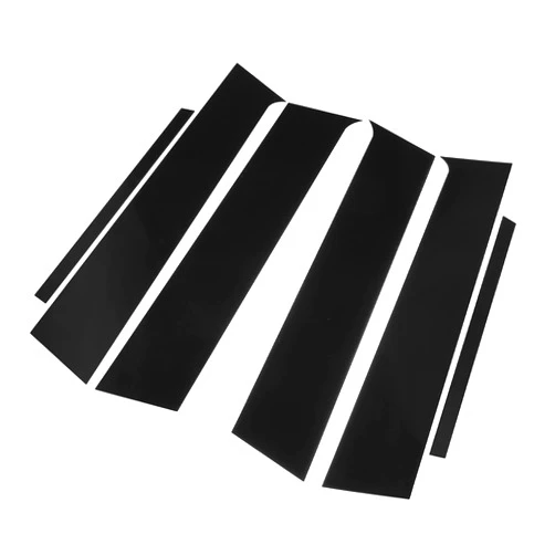 X AUTOHAUX 1 Set Glossy Black Car Door Window Pillar Posts Cover Trim Exterior Anti-Scratch Stickers for Mitsubishi Lancer Sedan 2008-2017