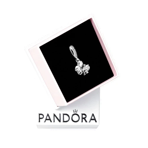 PANDORA Married Couple Dangle Charm - Compatible Moments Bracelets - Jewelry for Women - Gift for Women - Made with Sterling Silver & Cubic Zirconia, With Gift Box