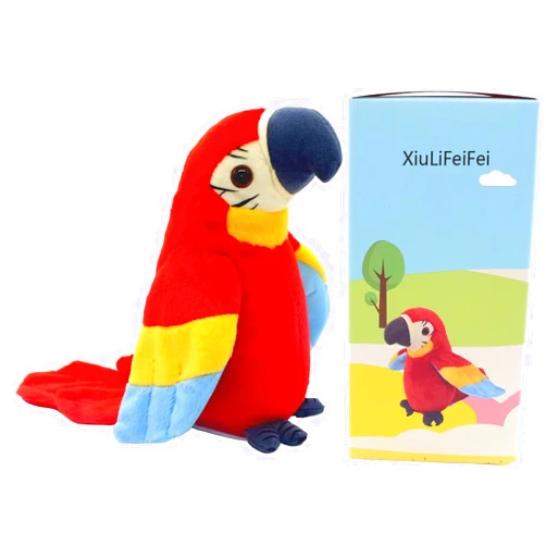 Xiulifeifei hengle Repeating Parrots, Repeating Talking Parrots, Talking Parrots, Christmas Parrots, Electric Parrots. Repeating Talking Parrot, Talking Bird(red)