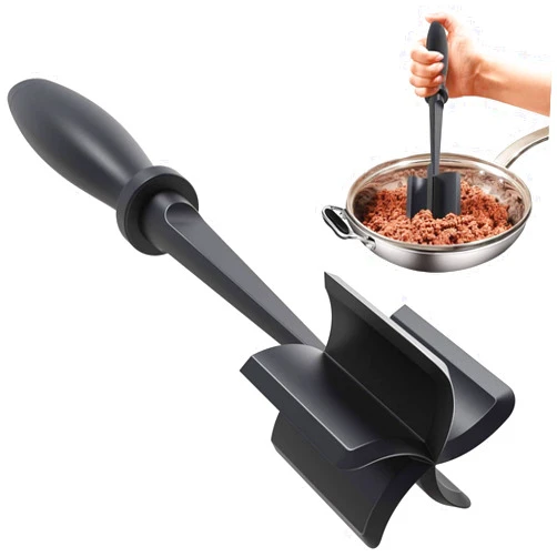 FANBODTA Meat Chopper for Ground Beef - Heat Resistant Ground Beef Smasher for Hamburger Meat - Nylon Hamburger Chopper Utensil - Potato Masher-Professional Multifunctional Heat Resistant - Easily Mix and Chop