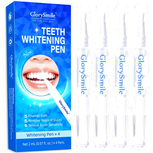 LOQFA Teeth Whitening Pen 4-Pack, 35% Carbamide Peroxide Whitening Gel Pens for Sensitive Teeth, Instant Whitening Essence for Stained Teeth, Removes Coffee, Wine & Smoking Stains