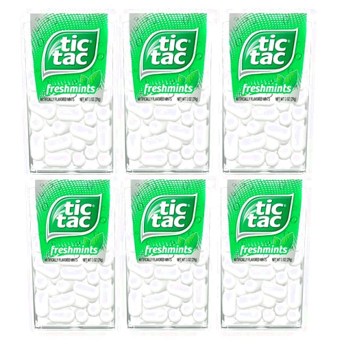 TIC TAC Breath Mints, Freshmints - Wintergreen - Orange - Big Berry Adventure - Fruit Adventure - 1 Ounce Singles - Bulk Hard Candy - Anytime You Need A Refresh - Great For Holidays, Parties, Gifts & More ! (Freshmint, 6 Count)