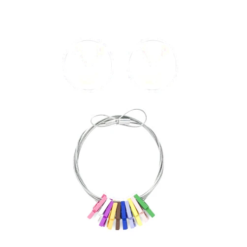 Kikkerland 10-Clothespin Photo Holder, Mini, Multicolor