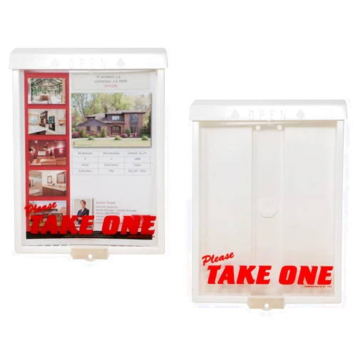 Mediz Outdoor Real Estate Brochure Box with Snap Shut Lid, Take One Document Holder Can Hold 100, 8.5 x 11 Documents, Flyers, Literature and Other Outdoor Marketing Needs