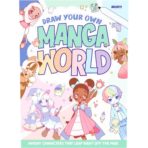 By Arunyi (Author) Draw Your Own Manga World: Invent Characters that Leap Right Off the Page (Design Originals) For Kids Age 8 and Up - Step-by-Step Instructions for Drawing Faces, Hair, Clothes, Chibi, Pets, and More