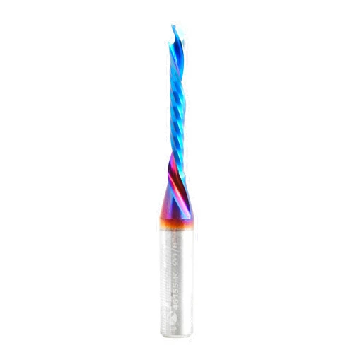 Amana Tool 46155-K CNC SC Spektra Extreme Tool Life Coated Compression Spiral 'O' Flute 1/8 D x 7/8 CH x 1/4 SHK x 2 Inch Long 1 Flute Router Bit