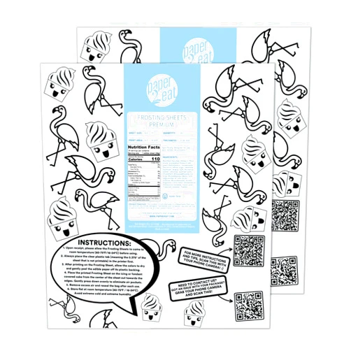 paper2eat Frosting Sheets Premium (Icing Sheets) 8.5“ x 11“ – 48 count – White Edible Printer Paper