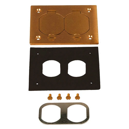 RACO Floor Box Cover, Brass, Shape: Rectangular, 4-5/62
